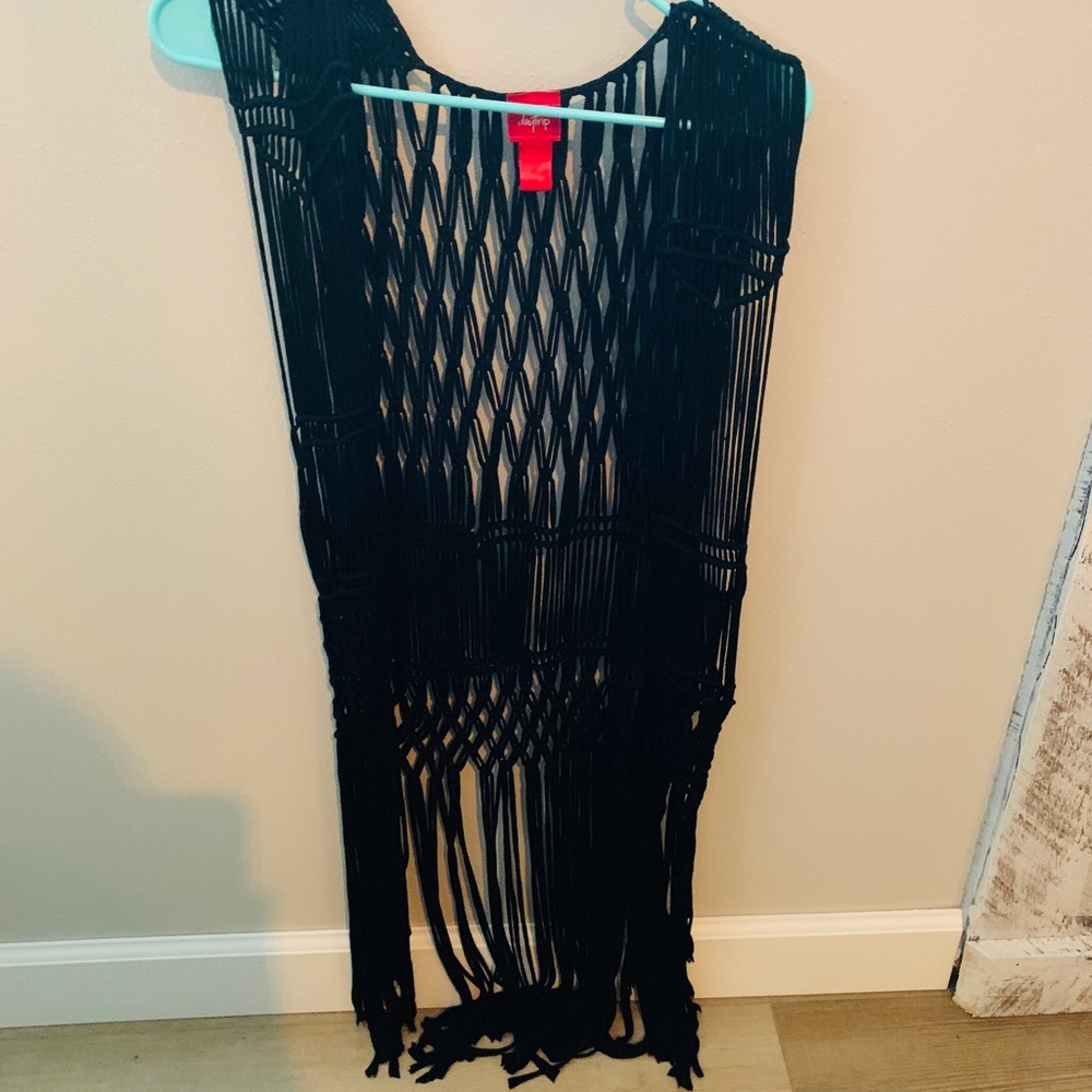 Daytrip Black Fringe Vest